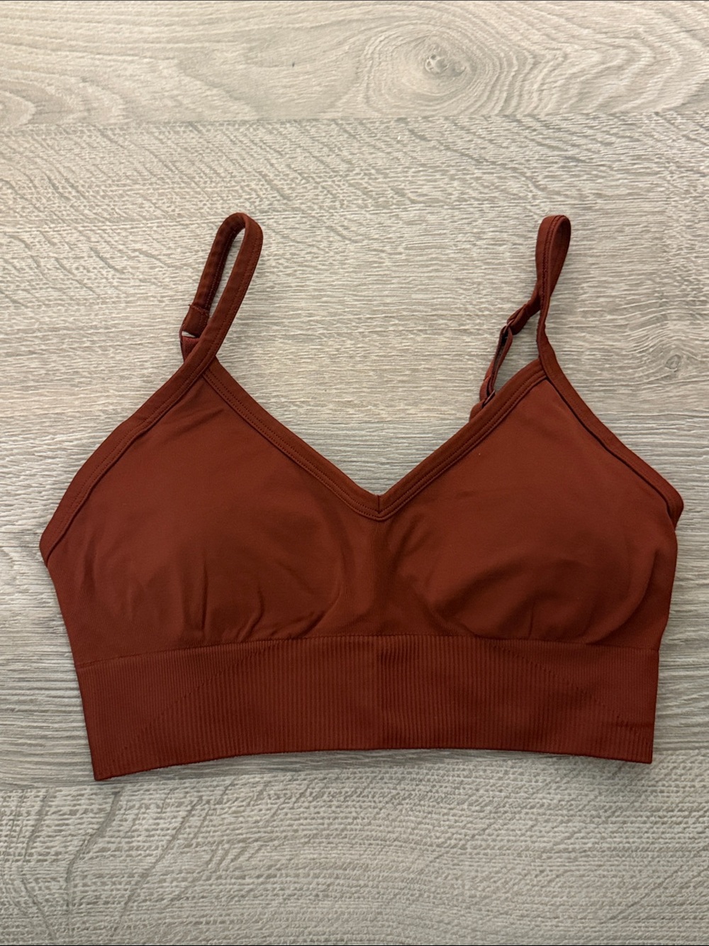 lululemon athletica Rust-Colored V-Neck Seamless Bralette